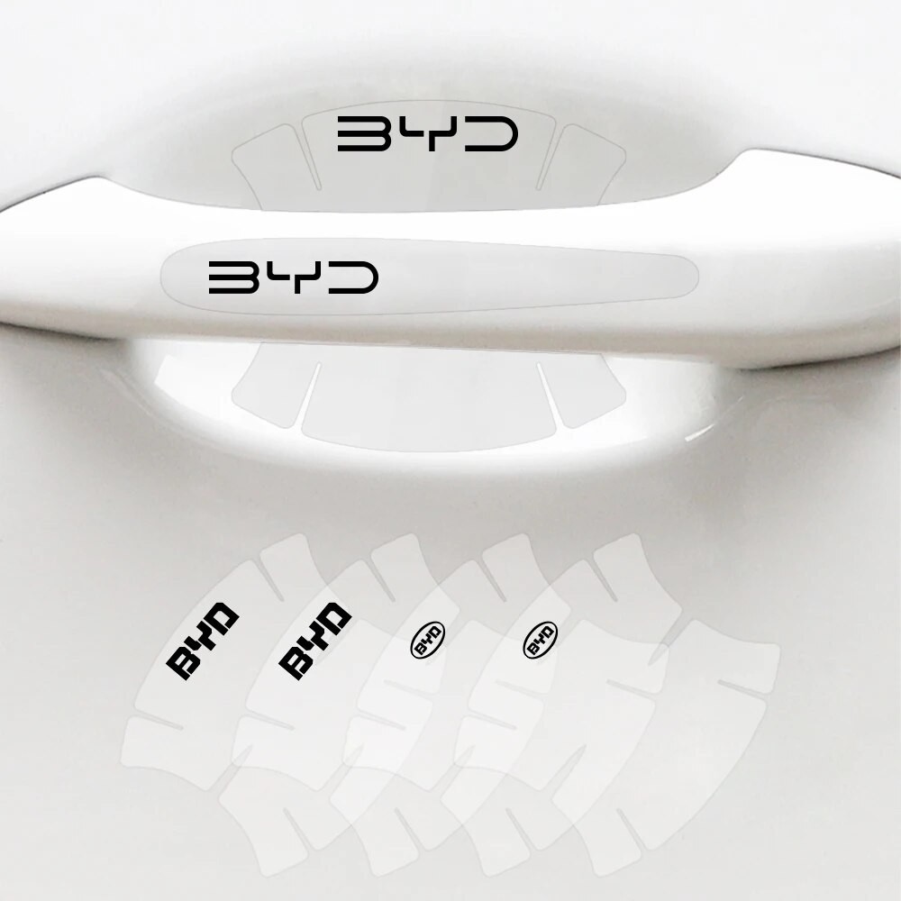 BYD กันรอยเบ้ามือจับประตู สำหรับ Atto3 / Seal / Dolfin กันรอยเล็บขีดข่วนบนสีรถ ติดตั้งง่าย ตรงรุ่น สำหรับBYD(1ชุด=4ชิ้น)