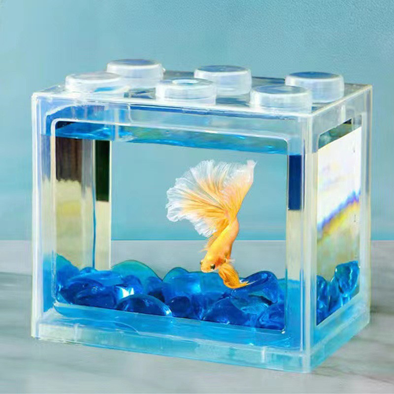 ตู้ปลาขนาดเล็ก ตู้ปลากัด ตู้ปลาหางนกยูง ขนาด 12x10x8cm. โหลปลา