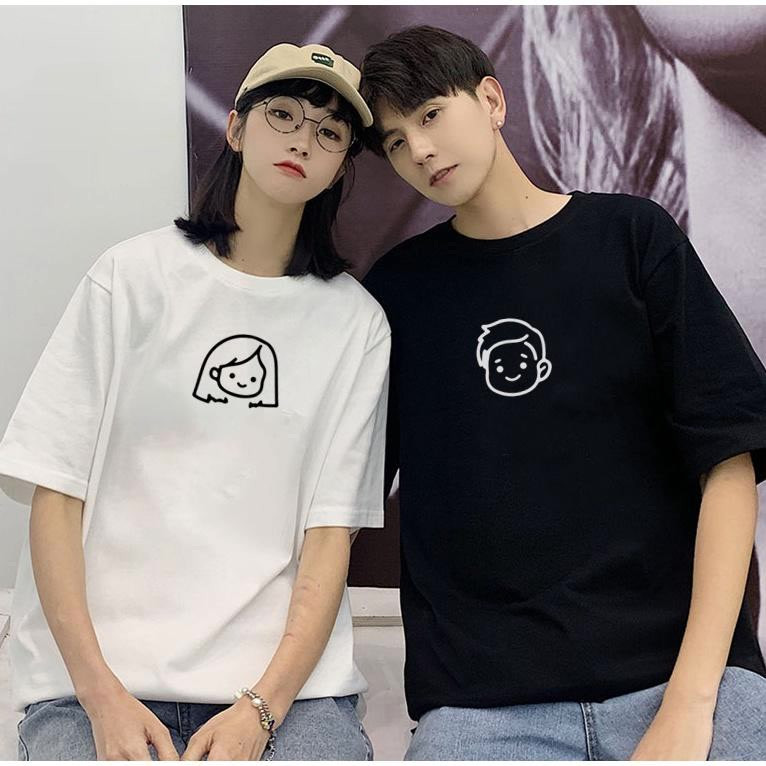 [ส่งจากโรงงาน]ออก24ชั่วโมง OOOK เสื้อสกรีน Boy Girl 005 ใส่เป็นเสื้อคู่น่ารักมาก