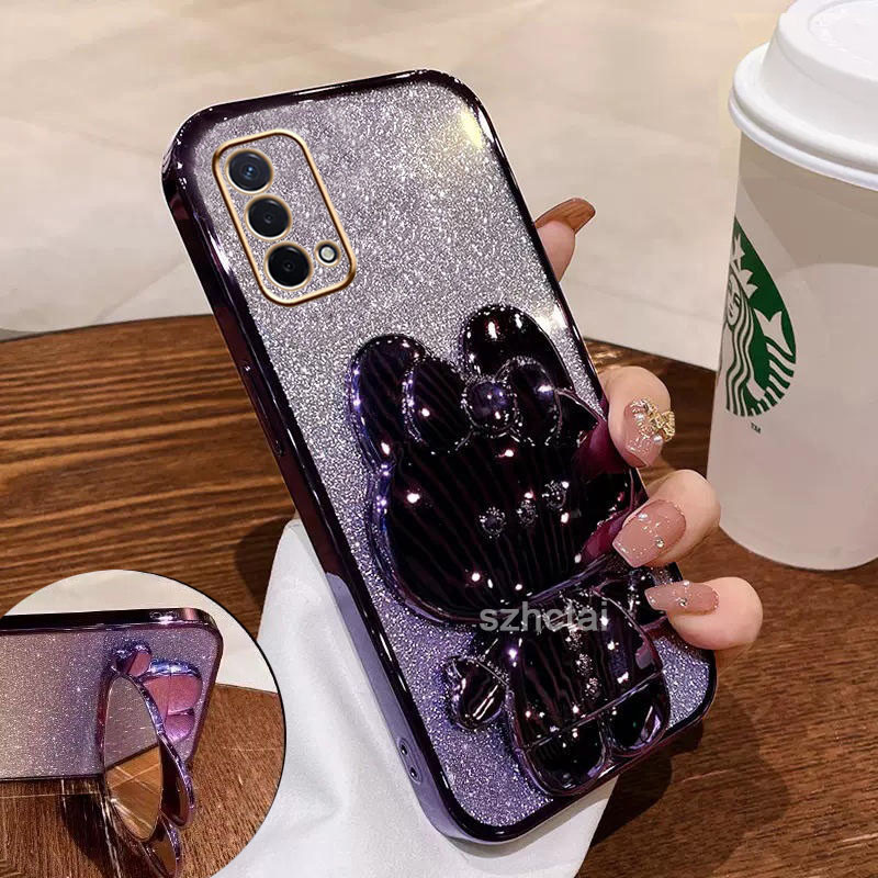 เคส oppo a74 4g a95 a74 5g กลิตเตอร์ วิบวับ ชุบไฟฟ้า ขอบตรง แมวน่ารัก ขาตั้ง เคสโทรศัพท์ เลนส์เต็มรูปแบบ เคสนิ่ม oppo a74 4g a95 a74 5g