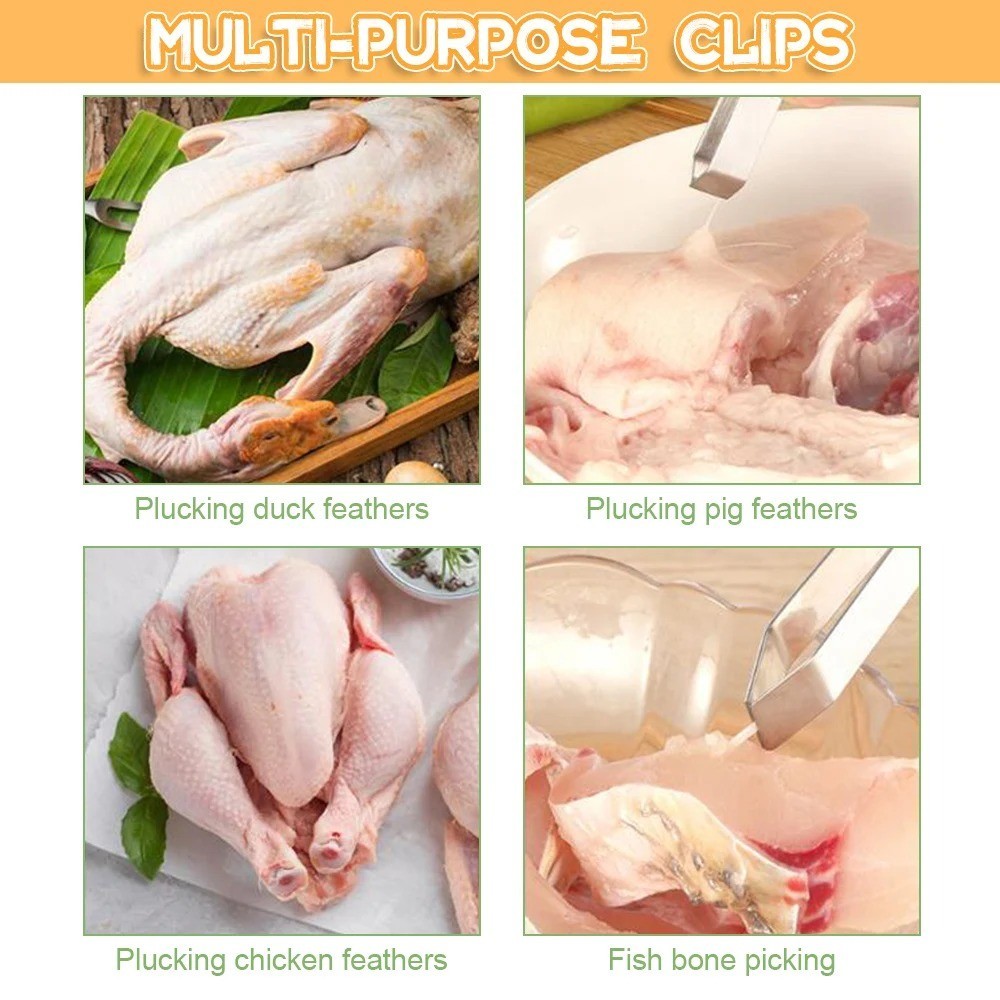 แหนบสเตนเลส สําหรับถอนขนไก่ ปลา ก้างปลา อาหารทะเล ปลาแซลมอน - รูปที่ 6