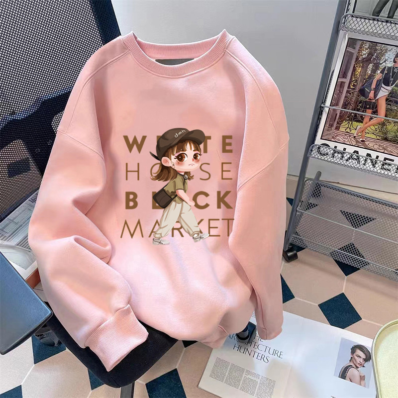 เสื้อกันหนาวแขนยาว คอกลม ผ้าฝ้าย ขนาดใหญ่ แบบเรียบง่าย แฟชั่นฤดูใบไม้ร่วง และฤดูหนาว สไตล์เกาหลี สําหรับผู้หญิง และผู้ชาย