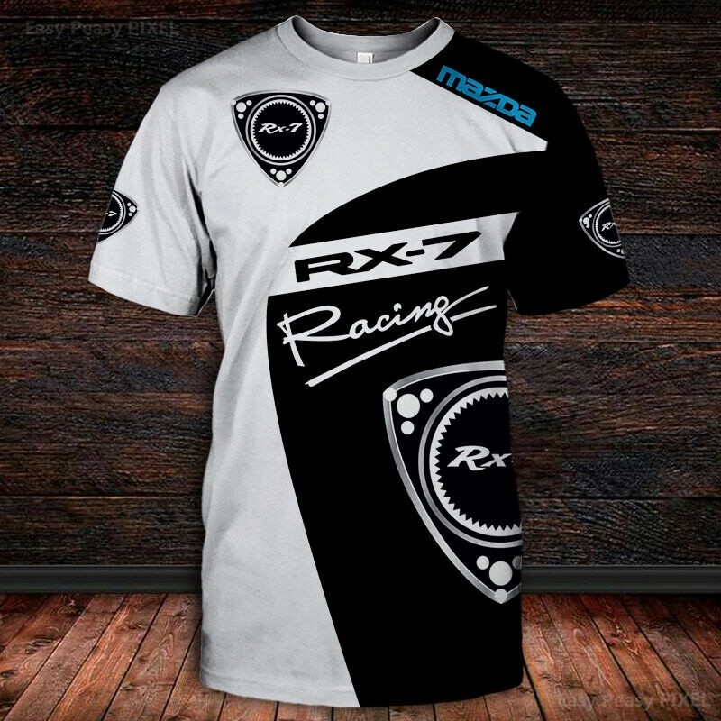เสื้อยืดลําลอง แขนสั้น คอกลม พิมพ์ลาย Mazda RX7 JDM Racing Car 3D โอเวอร์ไซซ์ สําหรับผู้ชาย ผู้หญิง เหมาะกับการเล่นกีฬา