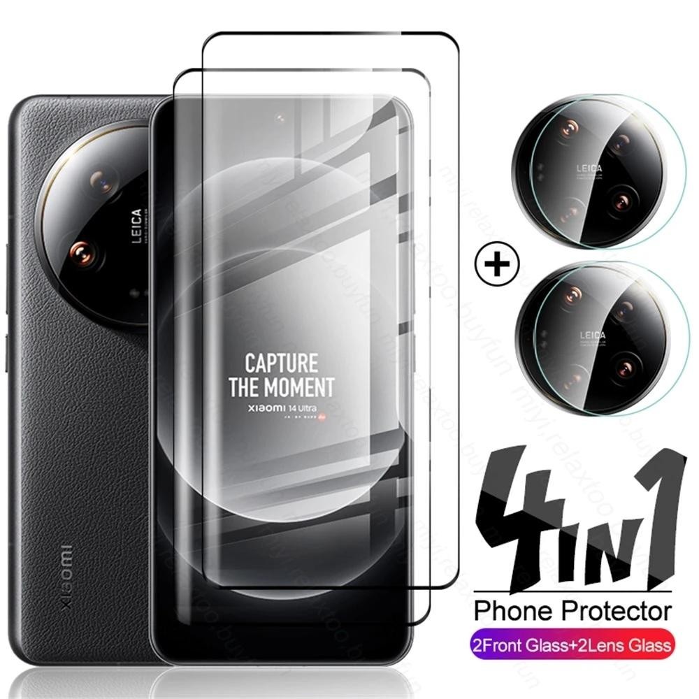 4in1 กระจกนิรภัยกันรอยหน้าจอ ป้องกันเลนส์กล้อง สําหรับ Xiaomi Mi14 Mi 14 Ultra Pro 5G 2024 14 Ultra 5G