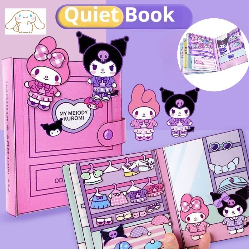 SANRIO หนังสือแฮนด์เมด Kuromi Melody เสียงเงียบ แฮนด์เมด Diy แบบสร้างสรรค์ ของเล่นเสริมการเรียนรู้ สําหรับเด็กผู้หญิง