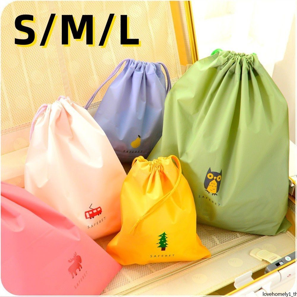 กระเป๋าหูรูด กันน้ํา แบบพกพา ลายการ์ตูน ขนาด S M L สําหรับใส่เสื้อผ้า รองเท้า เดินทาง ใช้ในครัวเรือน