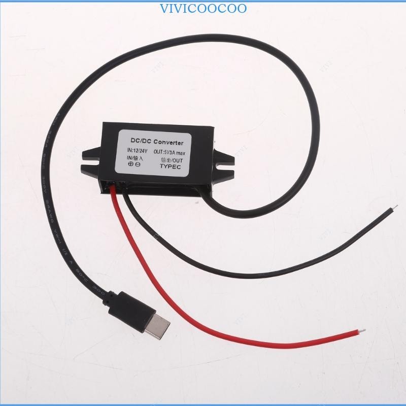 Vivi ตัวแปลงพาวเวอร์ซัพพลาย 12V เป็น 5V 3A Type-C USB