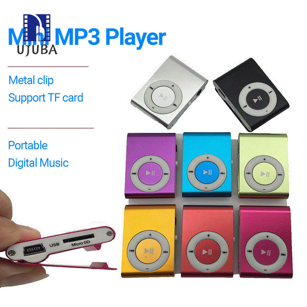 Uba- เครื่องเล่นเพลง MP3 ดิจิทัล USB ช่องเสียบการ์ด TF ขนาดเล็ก แบบพกพา สําหรับเล่นกีฬา