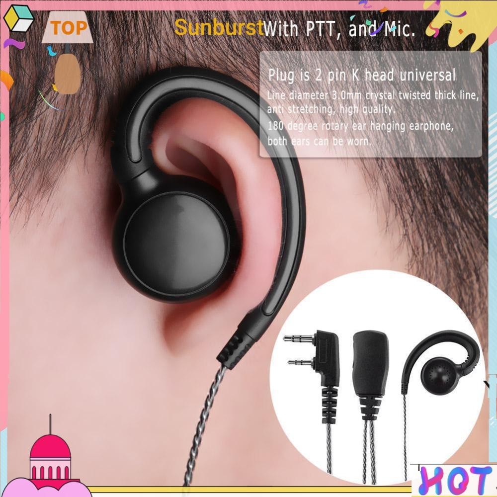 [Sunburst11.th] หูฟังวิทยุสื่อสาร 180 องศา 2 ทาง พร้อมไมโครโฟน PTT สําหรับ Kenwood
