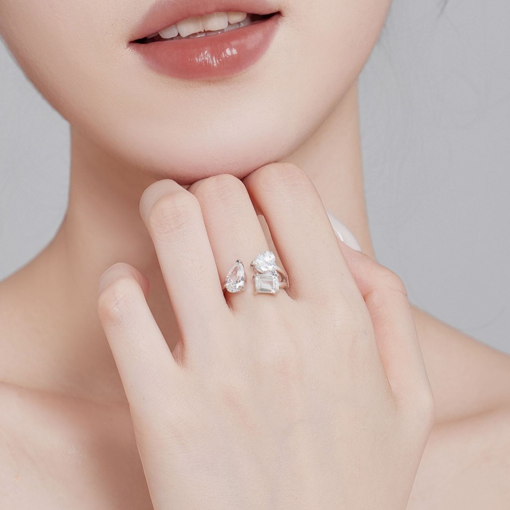 All moissanite 3.7ct mixed cut moissanite diamond Rings for gift