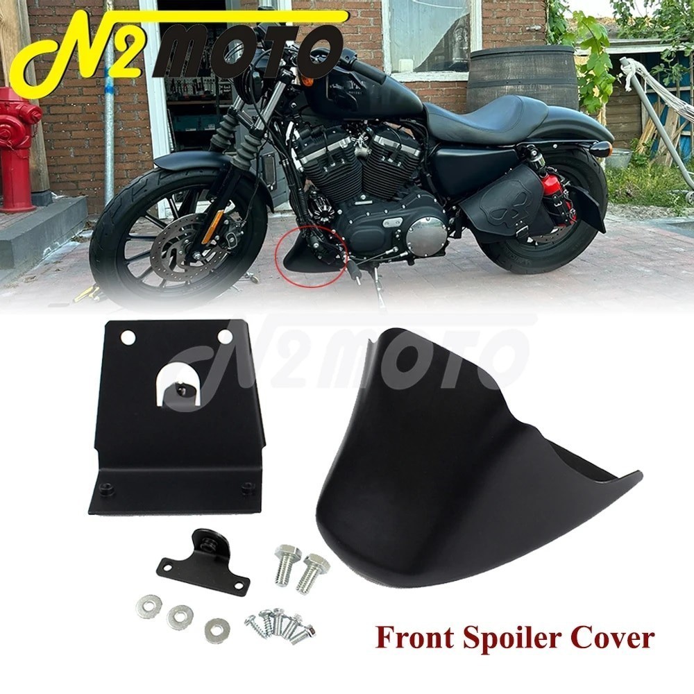 N2 Motorcycle Lower Front Spoiler Air Dam Chin Fairing Cover For Harley Sportster 883 XL1200 Super Low 04-20 Bottom Spoi