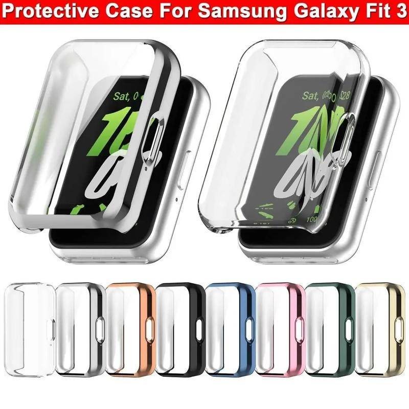 Samsungfit3 เคสนาฬิกาข้อมือ TPU นิ่ม ชุบหรูหรา สําหรับ Samsung Fit3 Fit 3 ป้องกันรอยขีดข่วน กันกระแทก สมาร์ทวอทช์ กันชน ป้องกันหน้าจอ