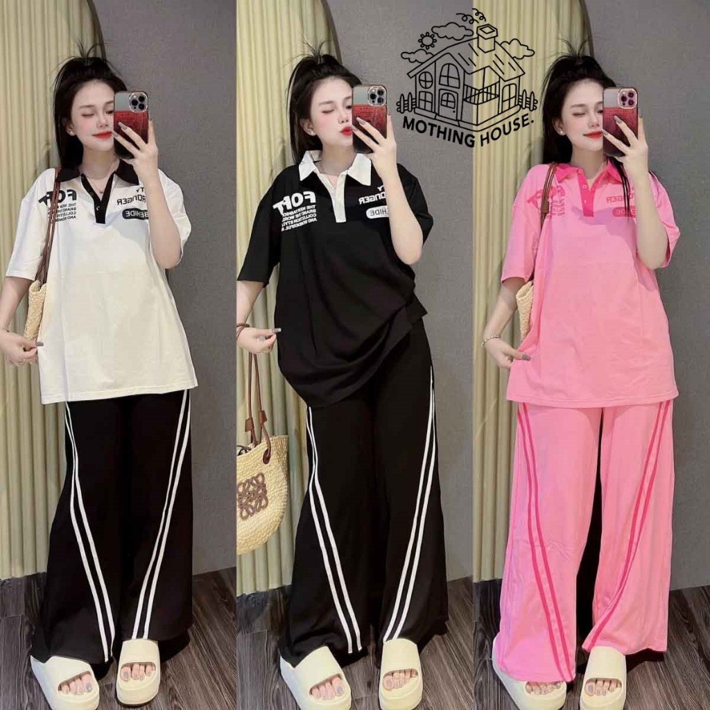 ชุดผู้หญิงเข้าแชทมาใหม่เสื้อพร้อมกางเกงขายาวมาใหม่YF3005