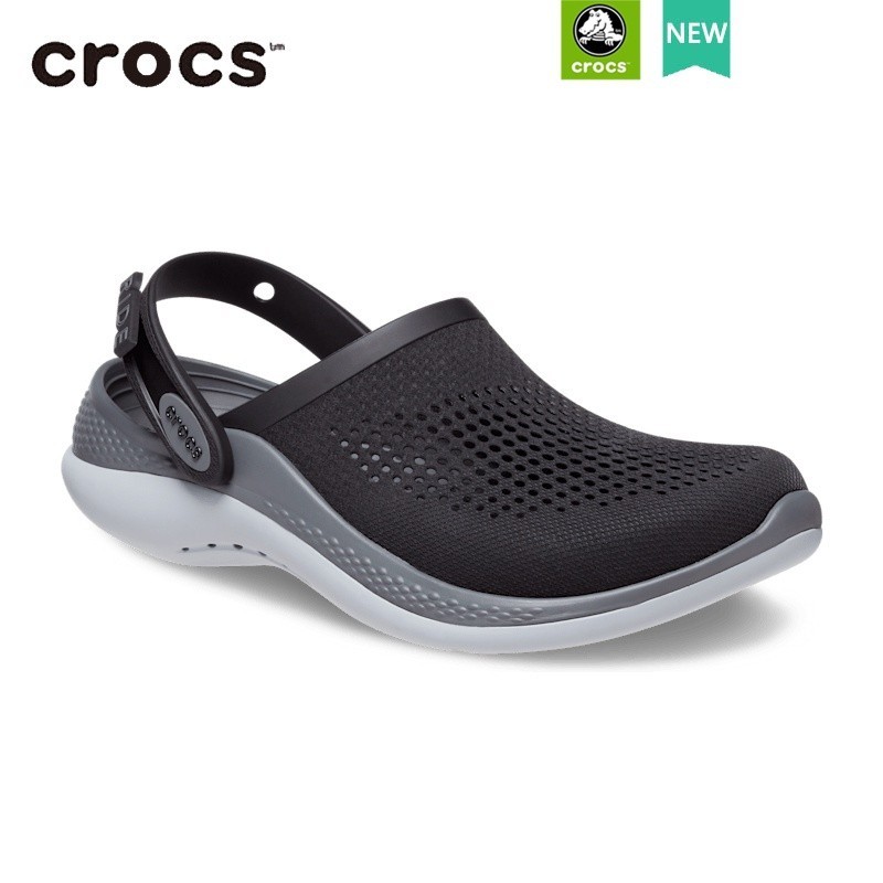 Crocs ของแท้ crocs literide 360 | โลโก้หินอ่อน สีดํา สีเทา #206708 Mf6r