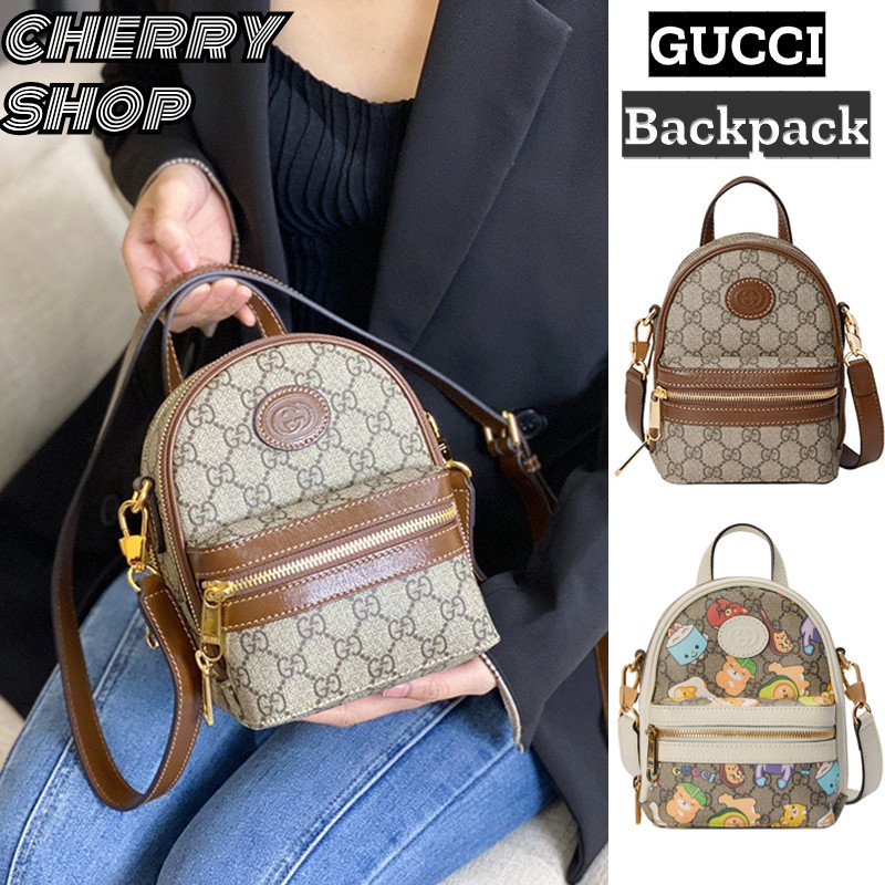 ราคาดีที่สุดของแท้ 100%กุชชี่ Gucci Backpack กระเป๋าเป้สะพายหลัง The Same Style For Men And Women725654
