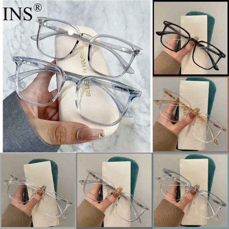 [พร้อมส่ง] แว่นตาสายตาสั้น -0°-50°-100°-150°-200°-250°-300°-350°-400° แว่นตาแฟชั่น กรอบใหญ่ สไตล์เกาหลี สําหรับผู้ชาย และผู้หญิง