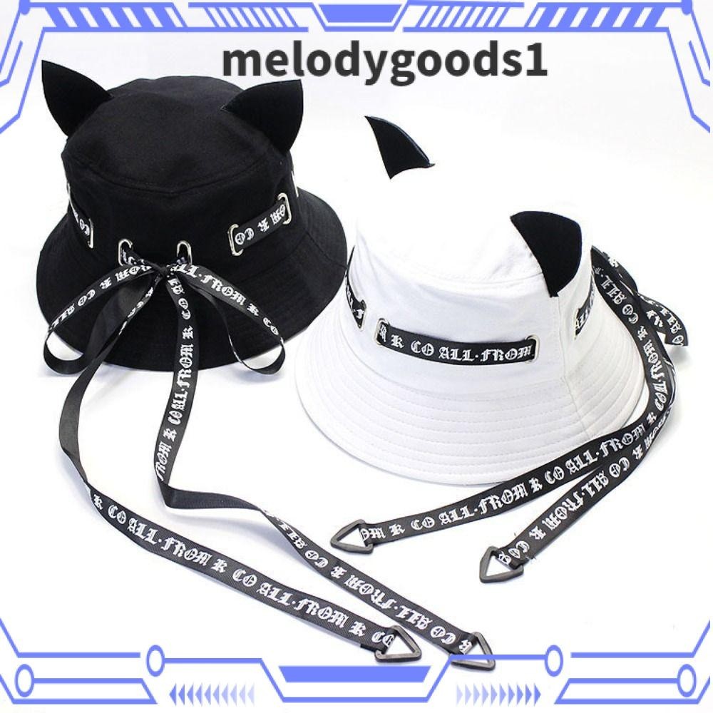 Melodygoods1 หมวกบักเก็ต ผ้าฝ้าย สไตล์ฮิปฮอป