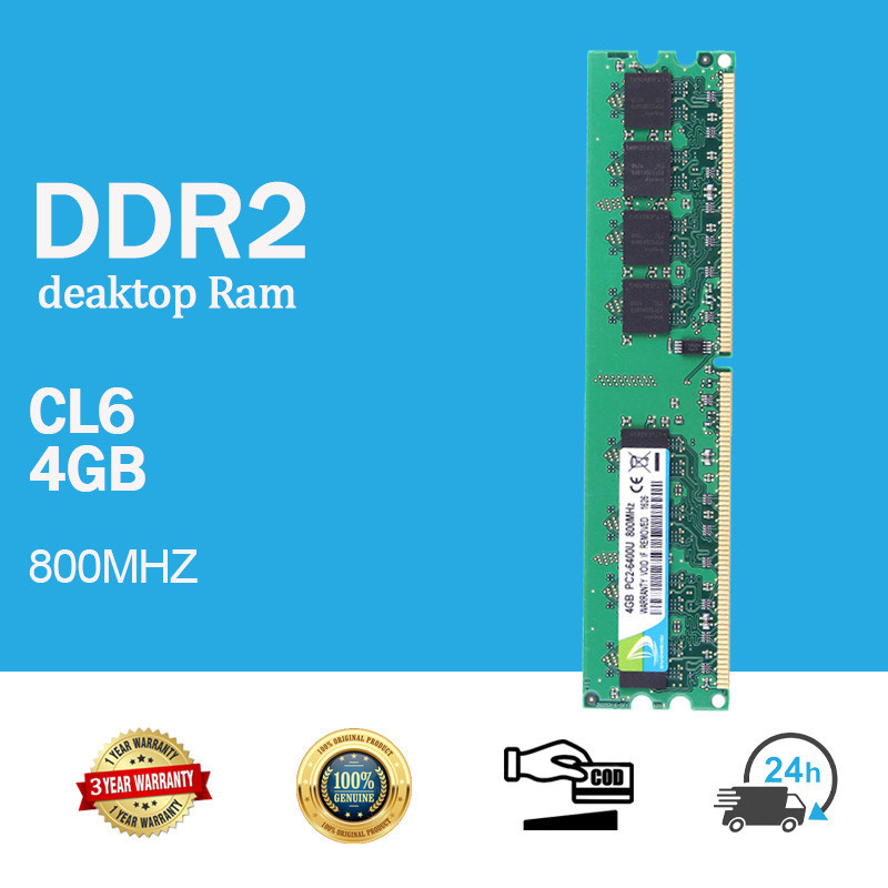 [พร้อมส่ง] Duomeiqi หน่วยความจําเดสก์ท็อป 4GB DDR2 800Mhz DIMM 2Rx4 PC2-6400 240Pin RAM CL5