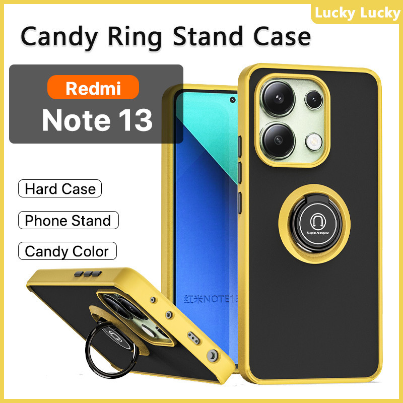 เคส Redmi Note 13 Note 13 Pro Plus 5G 4G หรา ที่วางแหวนอะครีลิคแบบแข็ง เคส กันกระแทก รองรับรถ ที่วางแม่เหล็ก ที่วางโทรศัพท์ ขาตั้งนิ้ว ปกป้องกล้อง
