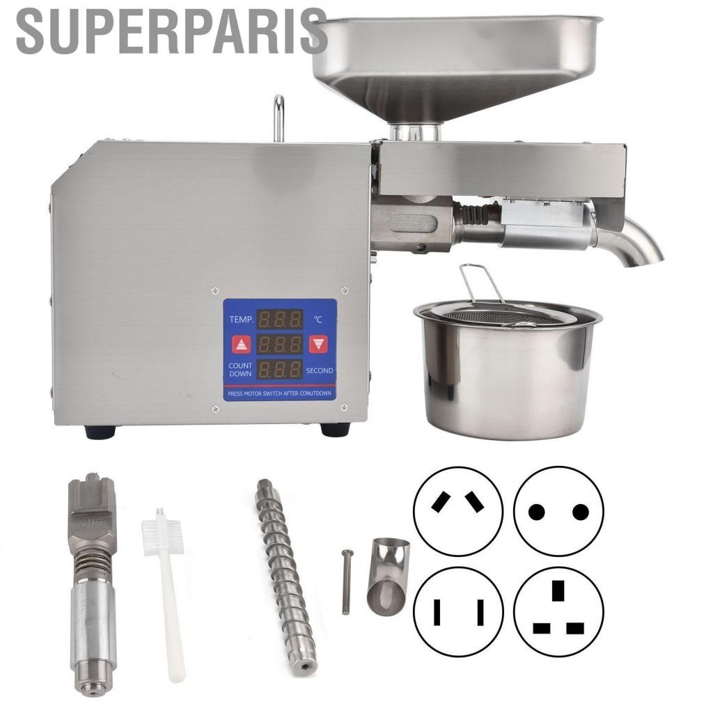 Superparis Commercial Automatic Oil Press Stainless Steel Cereals Hot Cold Expeller