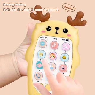 ของเล่นโทรศัพท์มือถือจำลองรูปทรงการ์ตูนและมีเสียงเพลงเป็นของเล่นที่เสริมความสามารถในการเรียนรู้ของเด็ก[][OVSA]