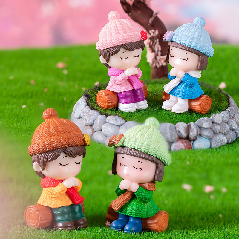 เครื่องประดับเรซิ่น รูปคู่รัก งานฝีมือ สําหรับตกแต่งบ้าน สวนบอนไซ 2 ชิ้น ต่อชุด