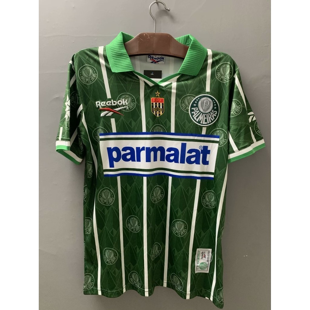 เสื้อกีฬาแขนสั้น ลายทีมชาติฟุตบอล Palmeiras 1996 Palmeiras ชุดเหย้า แห้งเร็ว สไตล์วินเทจ สําหรับผู้ชาย ไซซ์ S-XXL AAA