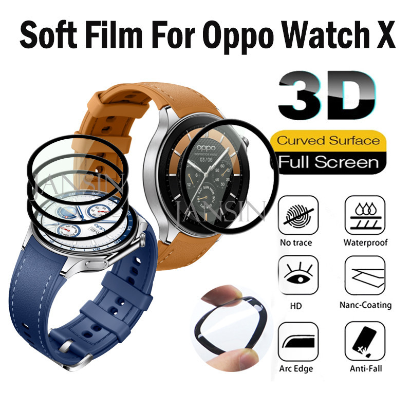สําหรับ Oppo Watch X ฟิล์มป้องกันเต็มรูปแบบ ฟิล์มโค้ง อุปกรณ์เสริมสมาร์ทวอทช์ สําหรับ Oppo Watch X ป้องกันหน้าจอ