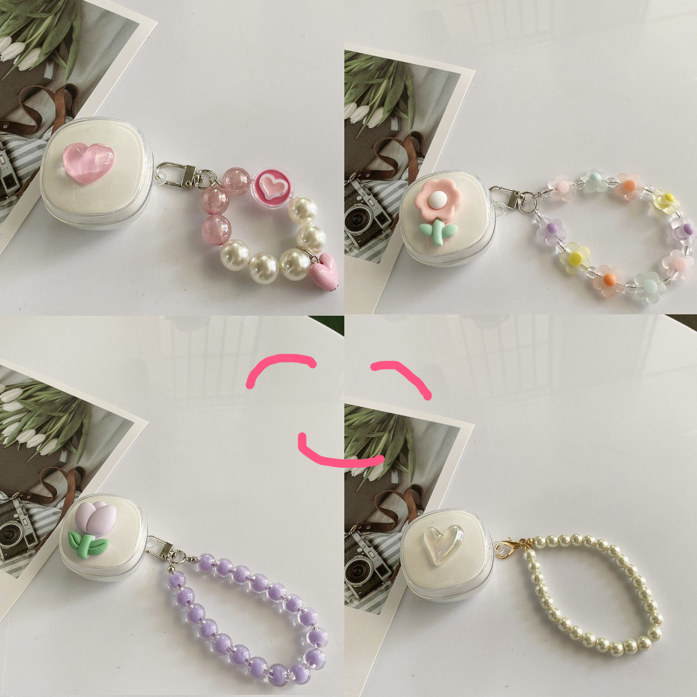 Ins Love chain สําหรับ Baseus WM01 / WM02 พร้อมพวงกุญแจซิลิโคนอ่อนนุ่มป้องกันหูฟังสําหรับ Baseus WM0