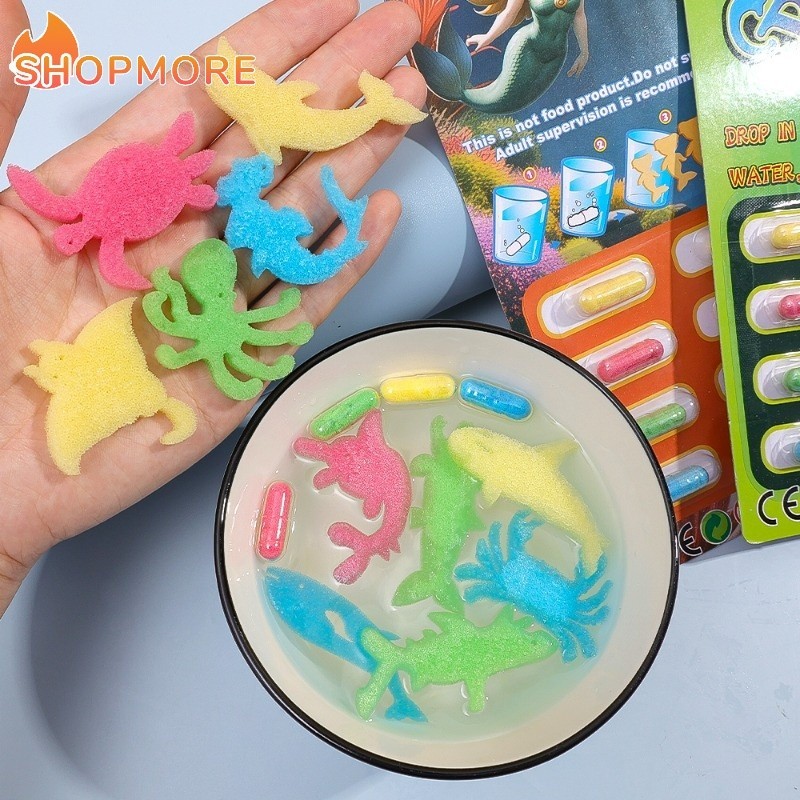 [มหาสมุทร] สัตว์ป่า มหาสมุทร มายากล ของเล่น การเจริญเติบโตของน้ํา / ของเล่นแคปซูลขยายการดูดซึมน้ํา / ของเล่นเพื่อการศึกษา สําหรับเด็กก่อนวัยเรียน / ของเล่นอาบน้ํา โฟมนุ่ม ตลกในน้ํ