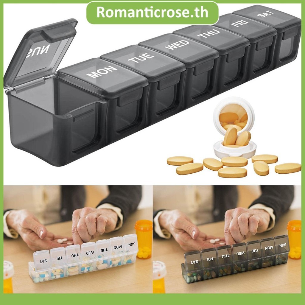 กล่องตลับยา 7 วัน พลาสติก แบบพกพา ใช้ซ้ําได้ พร้อม 7 ช่อง SHOPSKC1326