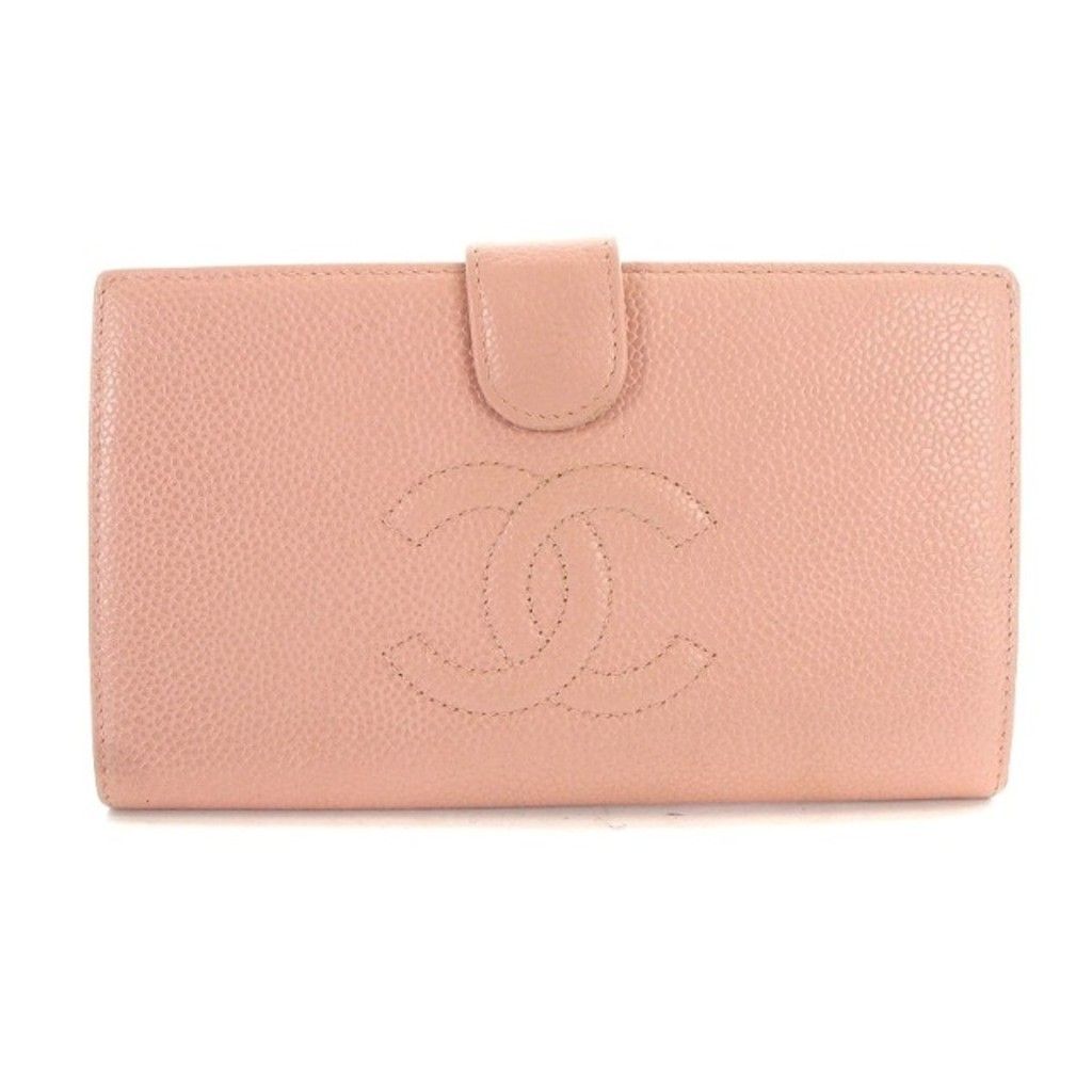 Chanel CHANEL Series 8 Long Wallet Caviar Skin Coco Mark Bifold Direct from Japan Secondhand