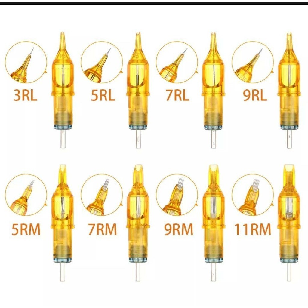 เข็มสัก เข็มปากกา 1อัน ด้ามสักลาย เยลโล่ ใช้ดีราคาถูก เดินเส้น ลงสี,เงา