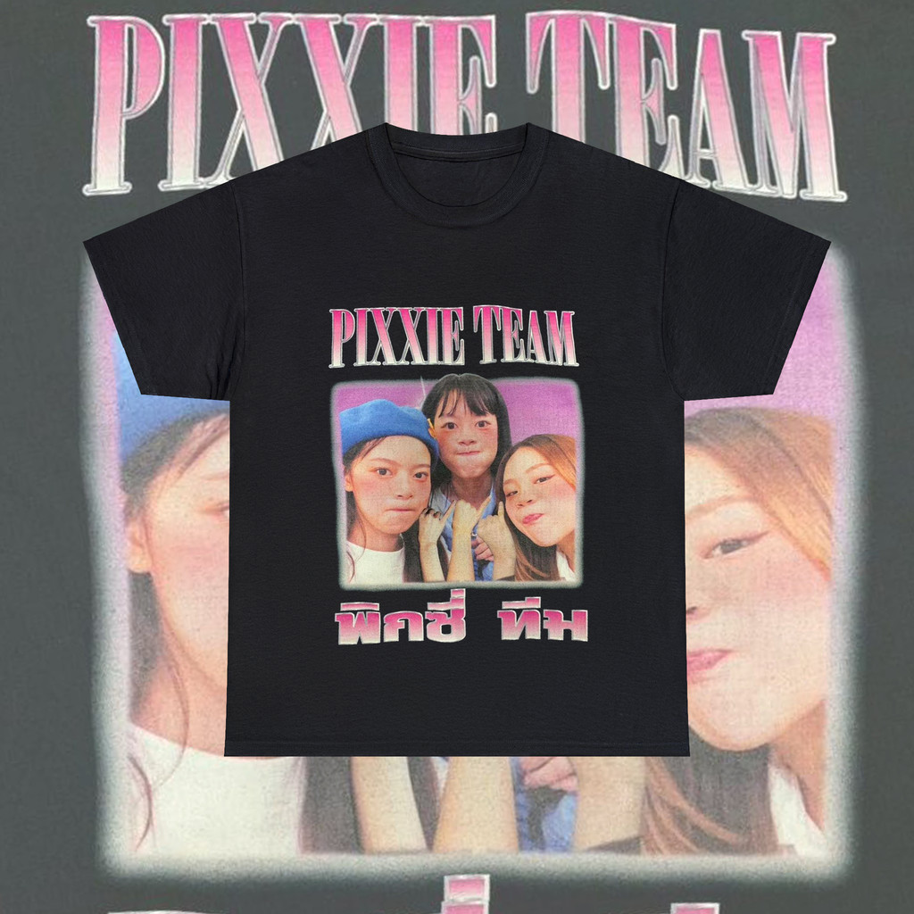 Vintage Bootleg T-shirt PIXXIE เสื้อยืดสไตล์วินเทจแขนสั้นด้านบนสบาย ๆ S-5XL Women T Shirts