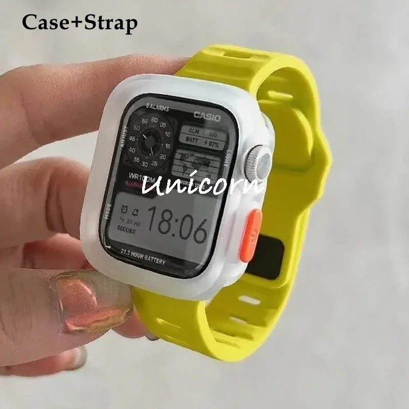 สายนาฬิกาข้อมือซิลิโคน สําหรับ Smart watch Band 9 8 7 41 มม. 45 มม. ultra 2 49 มม. 44 มม. 40 มม. 38 42 มม. Correa Bracelet for I-watch Series 6 SE 5 4