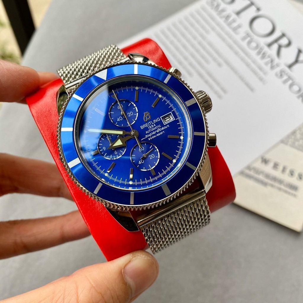 Breitling Marine Series นาฬิกาข้อมือควอตซ์ อเนกประสงค์ สําหรับผู้ชาย 2