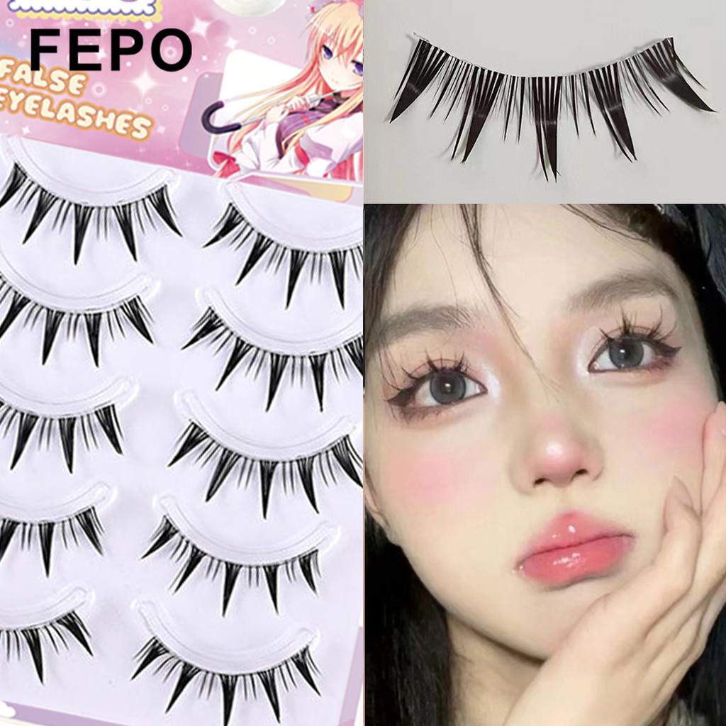 Fepo 5 คู่ขนตาปลอม 三维 Fairy Princess Comics Eyelashes การ์ตูนขนตาปลอมเครื่องมือขยาย