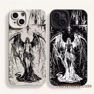 สําหรับ IPhone 16 15 14 13 12 11 Pro Max X XR XS Max 7 8 Plus Cool Dark Angel Wings คู่เคสโทรศัพท์ปกอ่อน