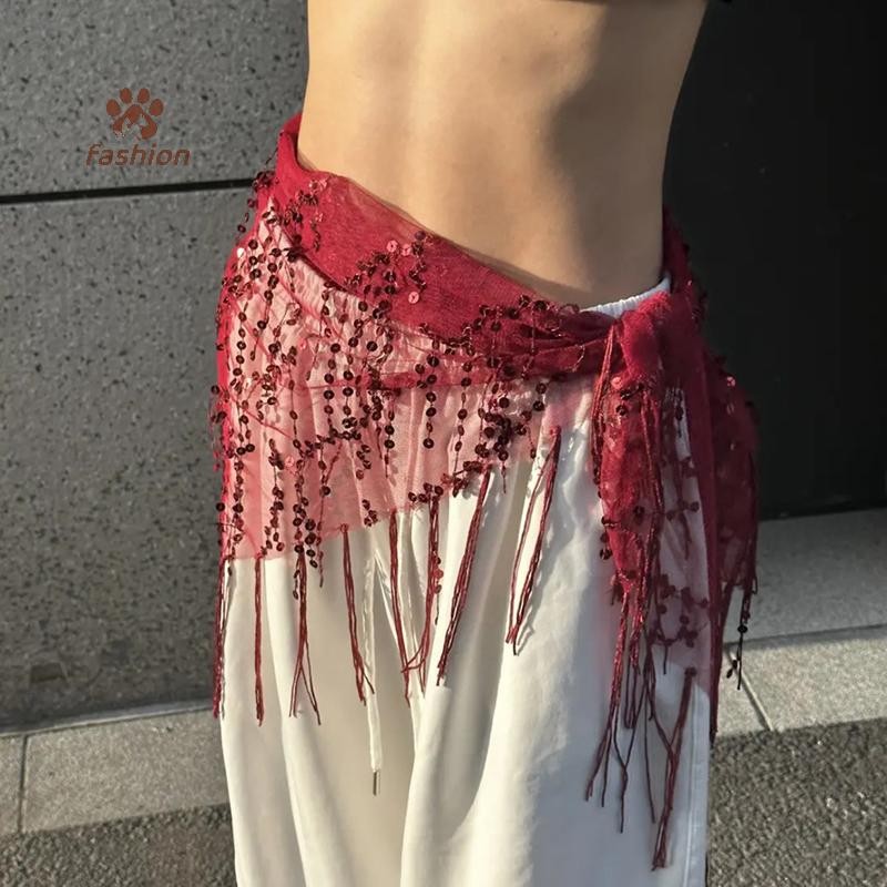 อุปกรณ์ ตกแต่งบ้าน [แฟชั่น] อเนกประสงค์ท้องเต้นรําโซ่เอวเซลผ้าพันคอสามเหลี่ยมเข็มขัดเอวอุปกรณ์เต้นรําแจ๊สอินเดียเต้นรําวันหยุดผายลมผ้าม่าน {ไทย} ราคาถูก