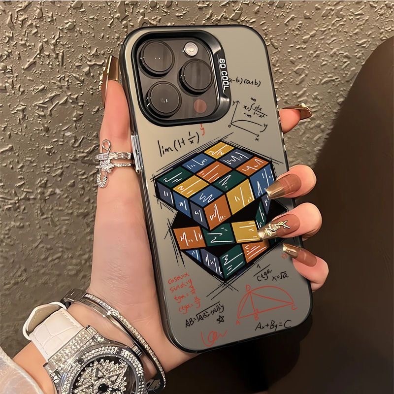 สําหรับiphone 16 15 14 13 12 11 Pro Max XR X XS Max 7 8 Plus SE2 Creativeหมุนลูกบาศก์รูบิคตัวอักษรภา