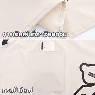 COD ใหม่ ผ้ากันเปื้อน PVC พิมพ์หมีน้อยน่ารัก กันน้ำและกันน้ำมัน พร้อมกระเป๋า 72 x 70ซม.ครัว ทำอาหาร ยูนิฟอร์ม