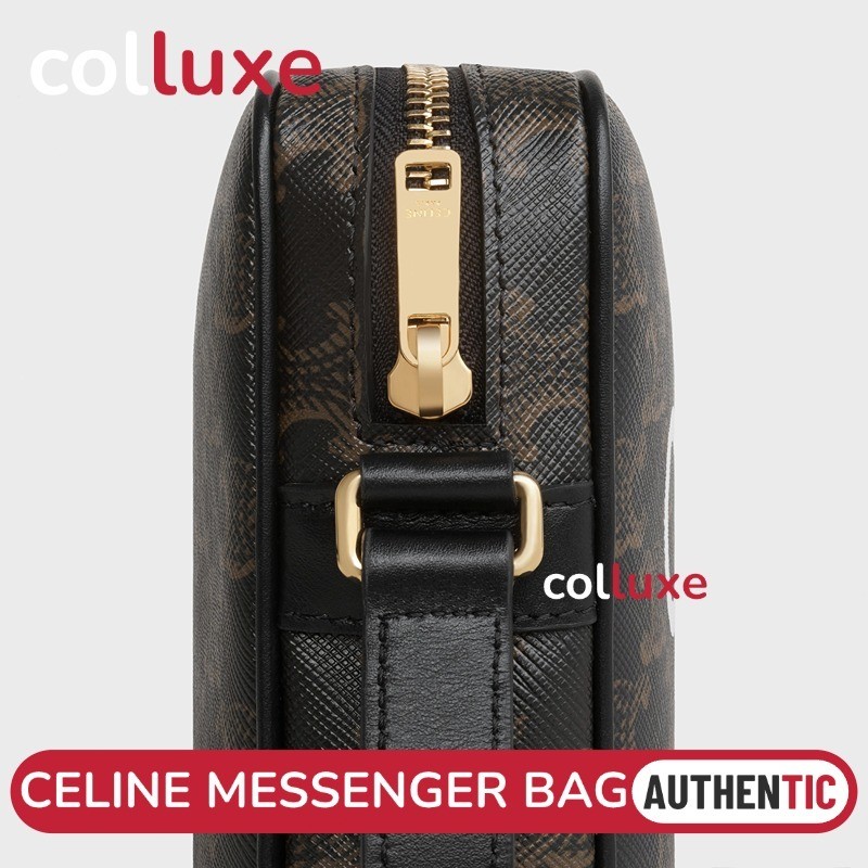CELINE Medium Messenger Bag In Triomphe Canvas With CELINE Print กระเป๋าสะพายข้าง Men's Shoulder Bag