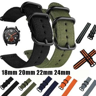 18 มม.20 มม.22 มม.24 มม.ผ้าไนลอนนาฬิกาสายกีฬาสําหรับ Samsung Galaxy นาฬิกา 3 Band Bands Amazfit GTR GTS Huawei GT2