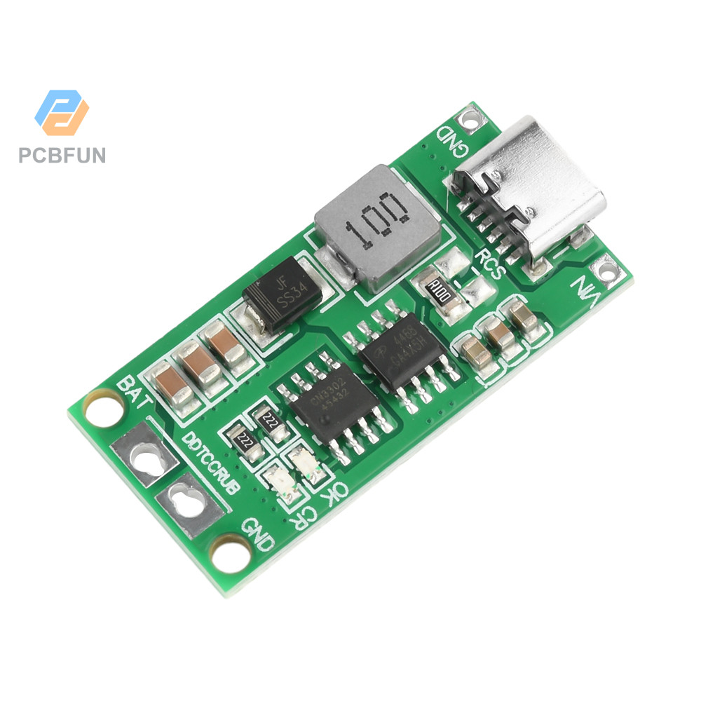 Pcbfun 1/3/5PCS 2S/3S/4S 1-4A Booster Module Lithium Polymer Battery Charger Module Type C DC 3-6V