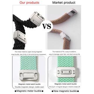 20 มม.22 มม.แม่เหล็ก Braided Loop สําหรับ Realme นาฬิกา S/S pro กีฬาสายรัดข้อมืออุปกรณ์เสริมสําหรับ Realme นาฬิกา 5 / 3 /3pro /2 / 2Pro / T1 สร้อยข้อมือไนลอนยืดหยุ่น