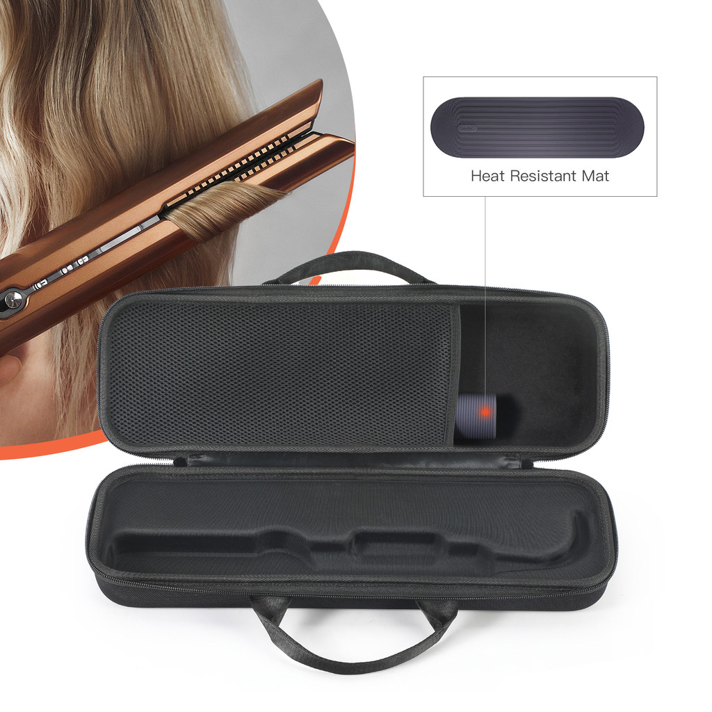 กระเป๋าเดินทางกันกระแทกสําหรับ Dyson Airstrait/Corrale เครื่องหนีบผม, กันน้ํา Anti-Scratch Storage Organizer, แบบพกพาทนความร้อนกระเป๋ามีซิป