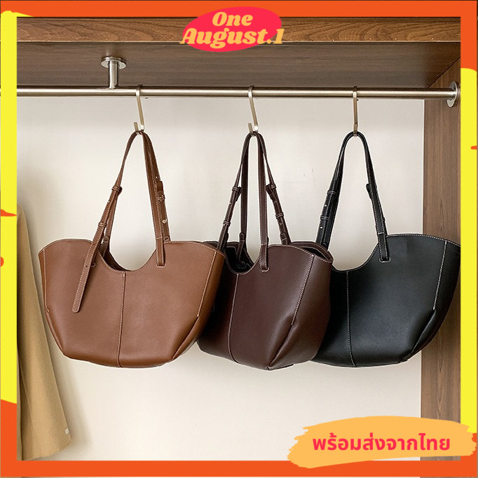 พร้อมส่งจากไทย กระเป๋าหนังใบใหญ่สายปรับได้ทรงสวยหนังสวย S045