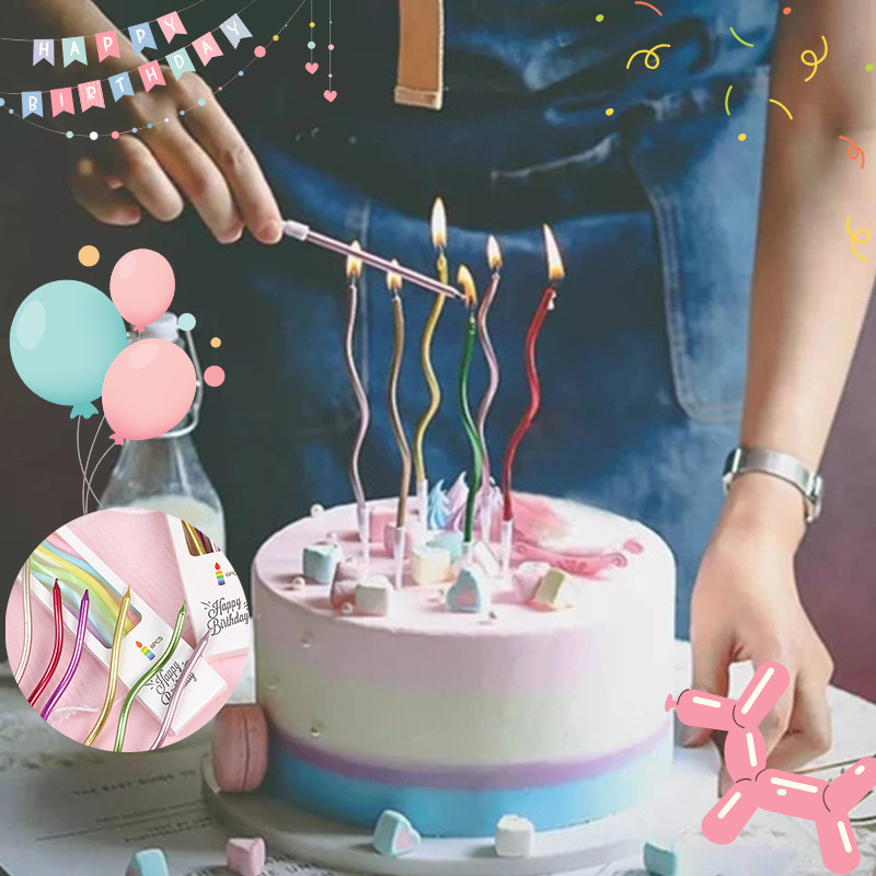 ถูก สุด<พร้อมส่งในไทย 🇹🇭> เทียน Happy birthday 🎂 เทียนเกลียว ก้านหยัก เทียนวันเกิดสีพาสเทล เทียนหยัก - รูปที่ 2