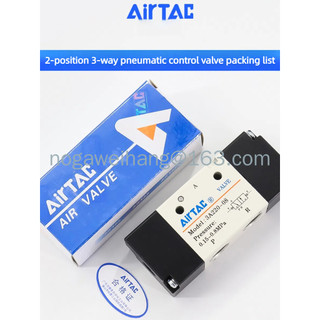 Airtac 2 ตําแหน่ง 3 ทางนิวเมติกวาล์วควบคุม 3A110-06NC 3A210-08NO 3A310-10/08