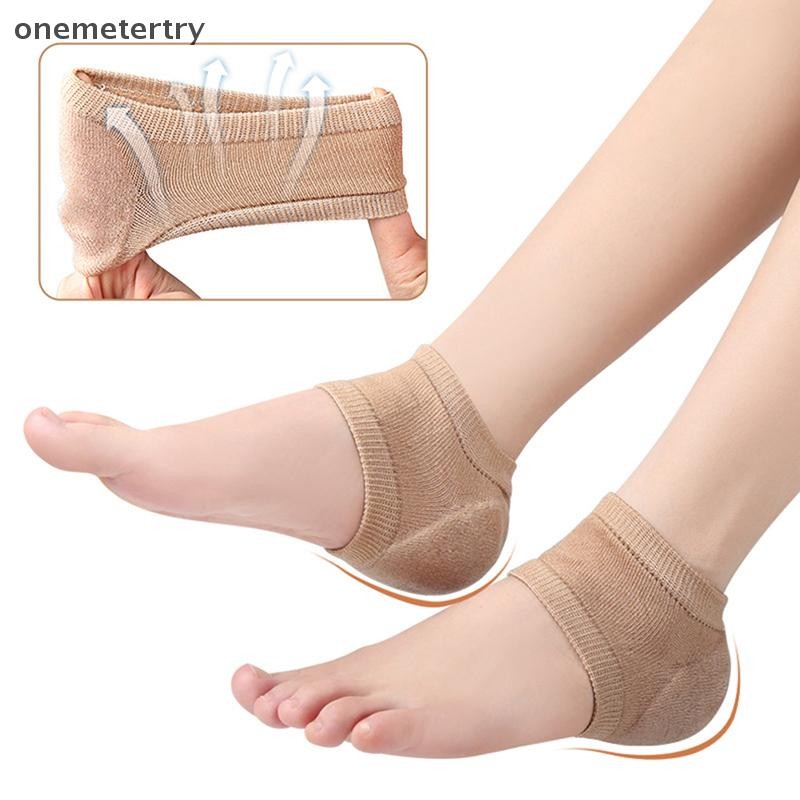Onem เจลซิลิโคนส้นเท้า Protector แขนส้นแผ่นส้นถ้วย Plantar Fasciitis สนับสนุนฟุต Care Skin Repair Cushion ถุงเท้าครึ่งหลา n